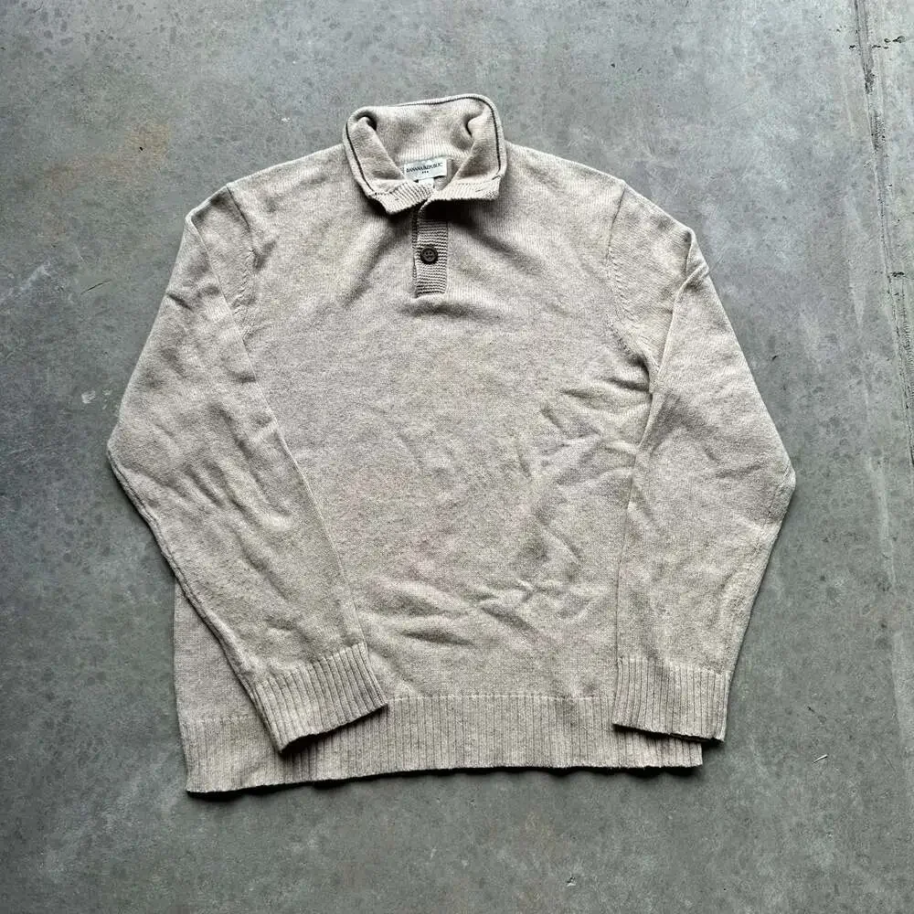 Banana Republic Men's Beige Knit Polo Sweater Size Large